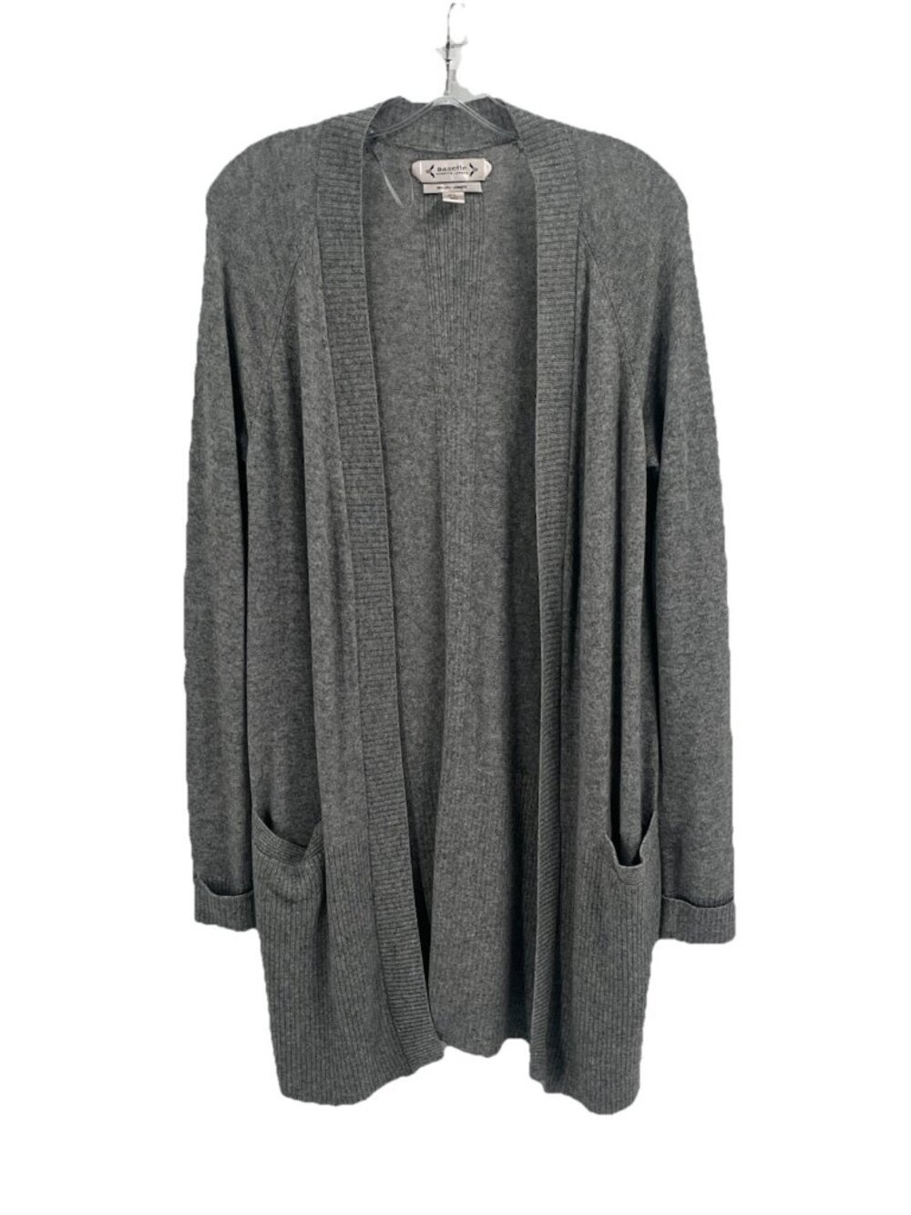 Nanette Lepore Gray Long Line 100% 2-Ply Cashmere Cardigan Sz M Quiet Luxury